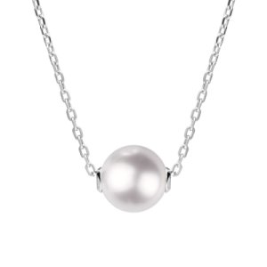 C W Sellors Sterling silver white pearl bead necklace
