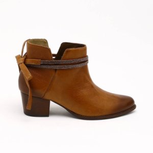 Ankle Boot Couro Marrom Noz