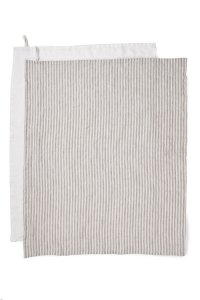 Hampton Linen Tea Towel Set of Two - Ash