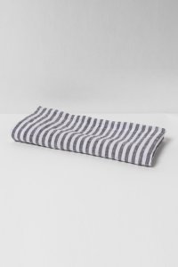 Hampton Stripe Linen Napkin Set of Four - Slate Stripe