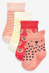 Next 4 Pack Character Socks (Younger) - Red
