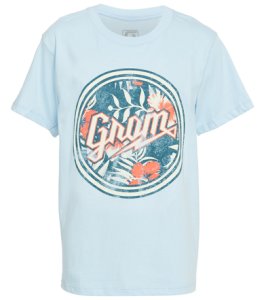 Grom Boys' Hawaii Script Tee Shirt Big Kid - Light Blue Small Cotton/Polyester - Swimoutlet.com