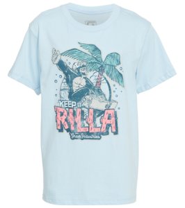 Grom Boys' Rilla Tee Shirt Big Kid - Light Blue Large Cotton - Swimoutlet.com