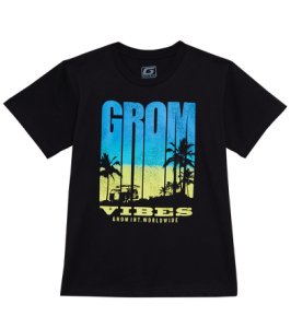 Grom Boys' Vibes Tee Shirt Big Kid - Black Large Cotton - Swimoutlet.com
