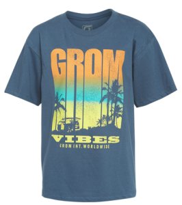 Grom Boys' Vibes Tee Shirt Big Kid - Light Navy Large Cotton - Swimoutlet.com