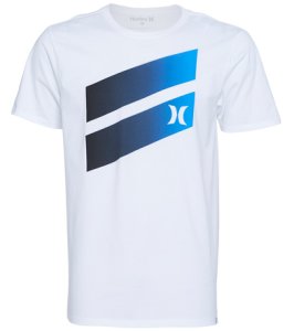 Hurley Men's Premium Icon Slash Gradient T-Shirt - White Small Cotton - Swimoutlet.com