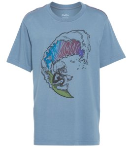 Rvca Boys' Tube Screamer Short Sleeve Tee Shirt Big Kid - China Blue Small Cotton - Swimoutlet.com