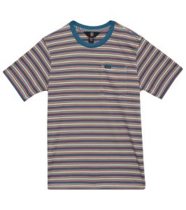 Volcom boys' moore stripe tee shirt big kid - sea glass medium cotton/polyester - swimoutlet.com