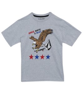 Volcom Boys' Shred Bird T-Shirt Big Kid - Heather Grey Large Cotton/Polyester - Swimoutlet.com