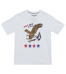 Volcom Boys' Shred Bird T-Shirt Big Kid - White Large Cotton/Polyester - Swimoutlet.com