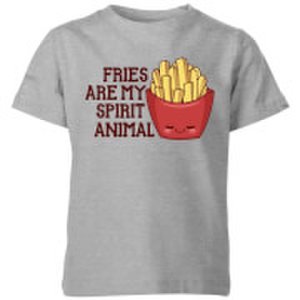 Camiseta Kawaii  Fries Are My Spirit Animal  - Niño - Gris - 3-4 años - Gris