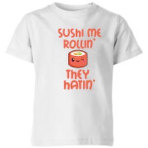 Camiseta Kawaii  Sushi Me Rollin' They Hatin'  - Niño - Blanco - 3-4 años - Blanco