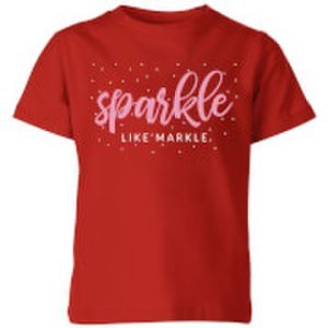 Own Brand Sparkle like markle kids t-shirt - red - 3-4 años - rojo
