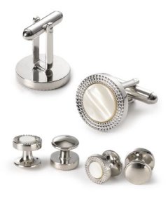 The Men's Store at Bloomingdale's Engraved Circle Stud & Cufflink Set - 100% Exclusive