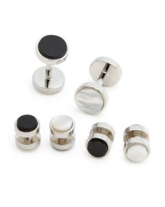 The Men's Store at Bloomingdale's Polished Rhodium Reversible Stud and Cufflink Set - 100% Exclusive