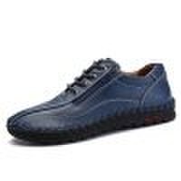 Gearbest Izzumi men shoes wide-toe casual leather footwear - eu 44 blue