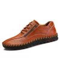 IZZUMI Men Shoes Wide-toe Casual Leather Footwear - EU 44 Light Brown