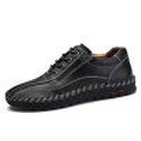 IZZUMI Men Shoes Wide-toe Casual Leather Footwear - EU 49 Black