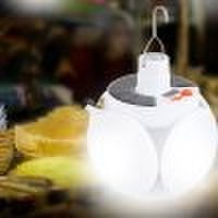 Lighting Spherical Solar Charging LED Emergency Lights Multifunctional Lamp Bulb Stall Camping EU Plug - Rechargeable White