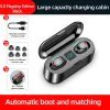 Gearbest New f9 wireless bluetooth headphone led display with 2000mah power bank headset with microphone