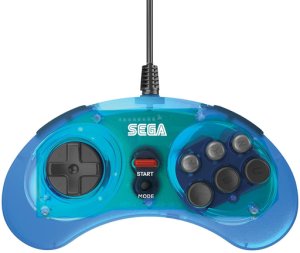 8bitdo Retro-Bit SEGA Mega Drive 8-button Arcade Pad with USB Clear Blue