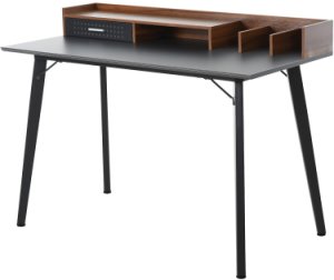 HomCom Modern Computer Desk, Brown/Black