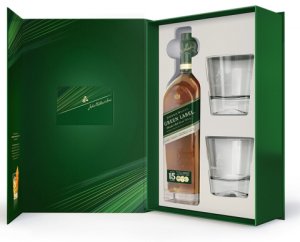 Johnnie Walker Green Label 43% 0,7l Giftbox with 2 Glasses