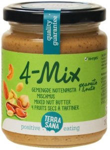 TerraSana 4-Mix Mixed Nut Butter Peantus & Nuts Organic (250g)
