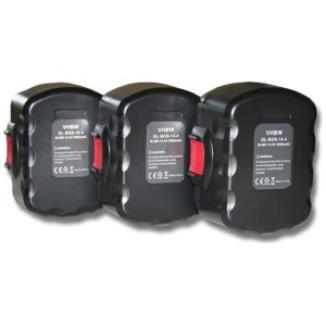 Vhbw 3x ni-mh batterie 3000mah (14.4 v) per apparecchi ve-2, gsr 14.4 come bosch 2 607 335 264, 2 607 335 276, 2 607 335 465.
