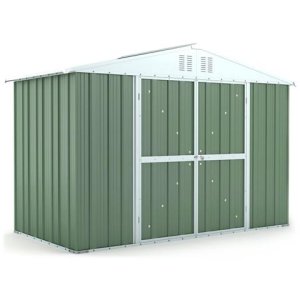 Notek Box attrezzi casetta lamiera giardino in acciaio zincato 327x155cm x h2.17m - 114kg - 5.06mq - verde