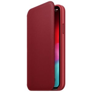 Custodia Folio in Pelle per IPhone XS Colore Rosso
