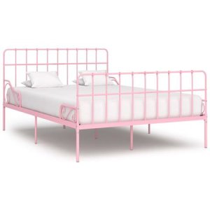 Vidaxl Giroletto con doghe rosa in metallo 140x200 cm
