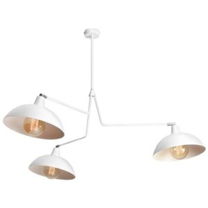 Homemania Lampada a sospensione focus 1, lampadario, da soffitto, bianco in metallo, 120 x 120 x 70 cm, 3 x e27, 60w