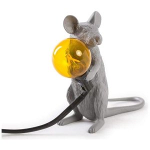 Lampada Seduta Mouse Lamp Grigio 1 Luce E12 H 12,5 Cm