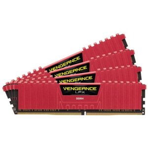 Memoria Dimm Vengeance LPX 32 GB (4 x 8GB) DDR4 2400 Mhz CL14 Dissipatore Rosso