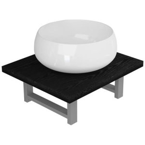 Vidaxl Set mobili da bagno 2 pz ceramica nero