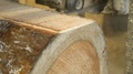 A Close Up View Of An Sawmill Machine, Processing A Log Of Wood At A Wood