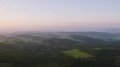 Aerial View Of A Traditional Country Landscape In Slovakia During Sunrise