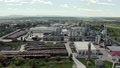 Aerial Wide Drone View. Factory Industrial Zone, Wood Processing Factory