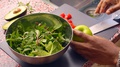 Close Up Of Person Preparing Fresh Vegan Salad In Kitchen - 8 Sec