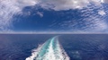 Cruise Ship Trace Or Trail On Sea Surface With Clouds In The Sky, Full Hd Vid