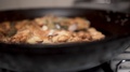Vegan Crunchy Fried Medley Cooking In Hot Pan Slow Motion Tofu And Tempeh