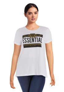 Wit 'Essential' T-shirt met ronde hals