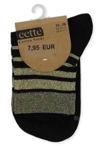 Zwarte sokken met goudkleurige streepjes