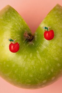 Topvintage Boutique Collection 50s apple stud earrings in red