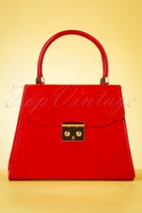 Topvintage Boutique Collection 50s back me up patent evening bag in red
