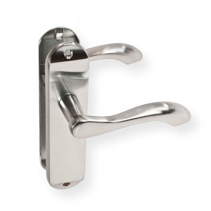 Frelan Hardware Locksonline broadway door handle set on backplate
