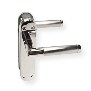 LocksOnline Mitred Door Handle Set on Backplate