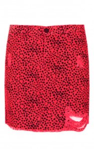 Cheetah Spijkerrok Rood