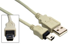 1.8m Mini USB Cable Beige A to Mini B
